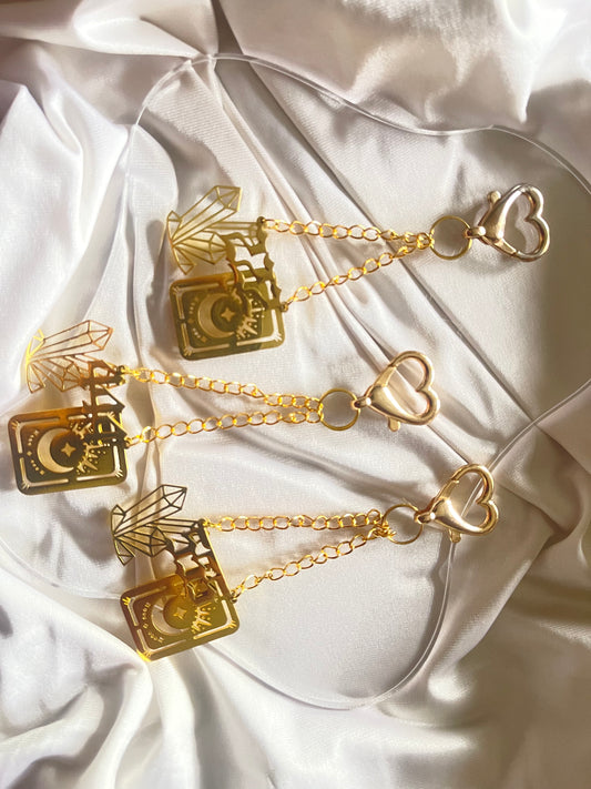 Gold Tone Angel Number Keychain